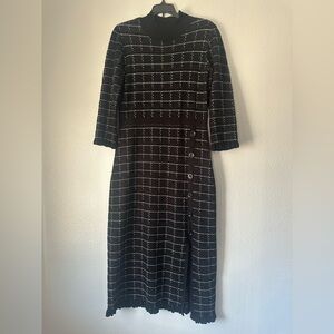 Elegant Black and White Sweater Dress